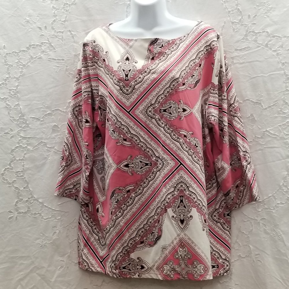 Charter Club Carol Brady Soft Pink Paisley Blouse